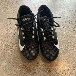 Nike Black and White Alpha Cleats Football